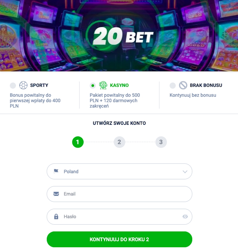 20Bet rejestracja